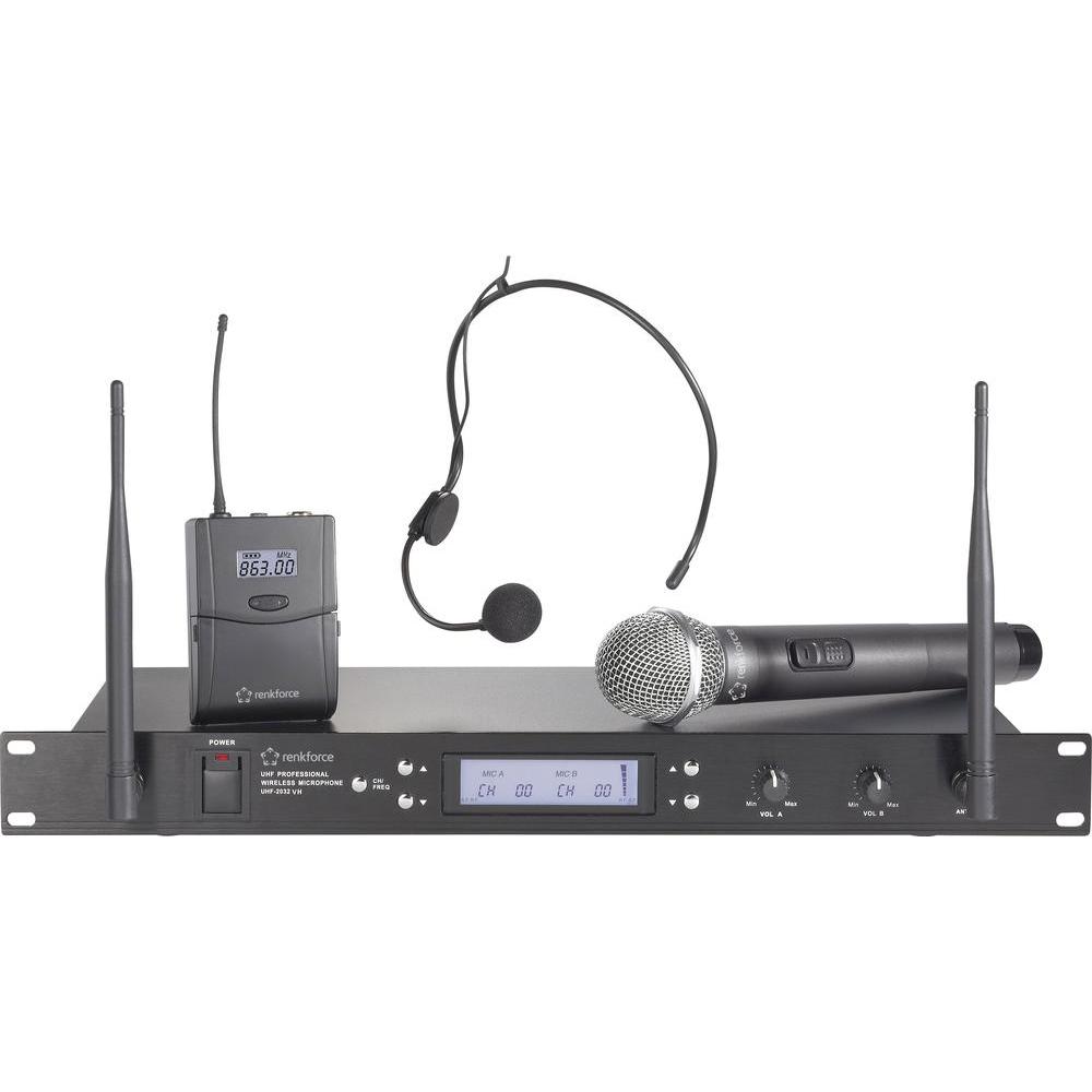 Wireless microphone set renkforce UHF-2032 Transfer type:Radio