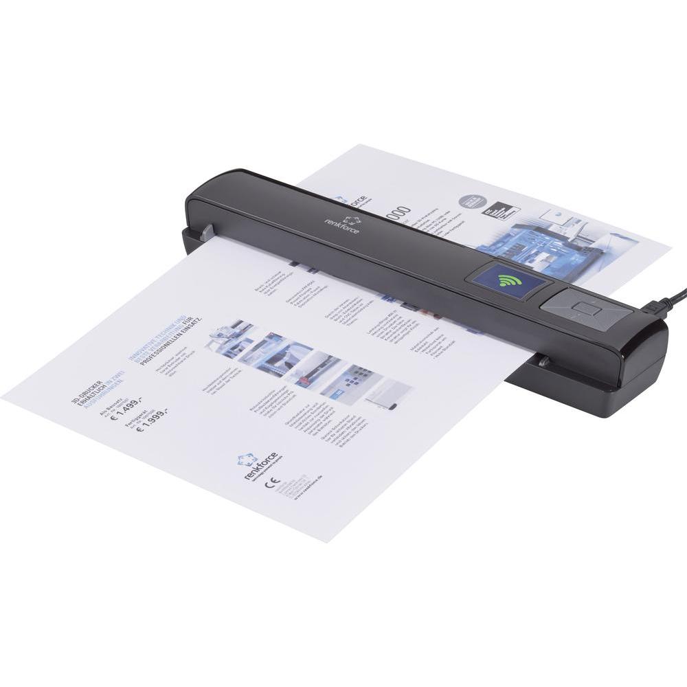 Portable document scanner A4 renkforce Wireless Edition Mobile Scan 300/600/1200 dpi USB, WLAN 802.11 b/g/n