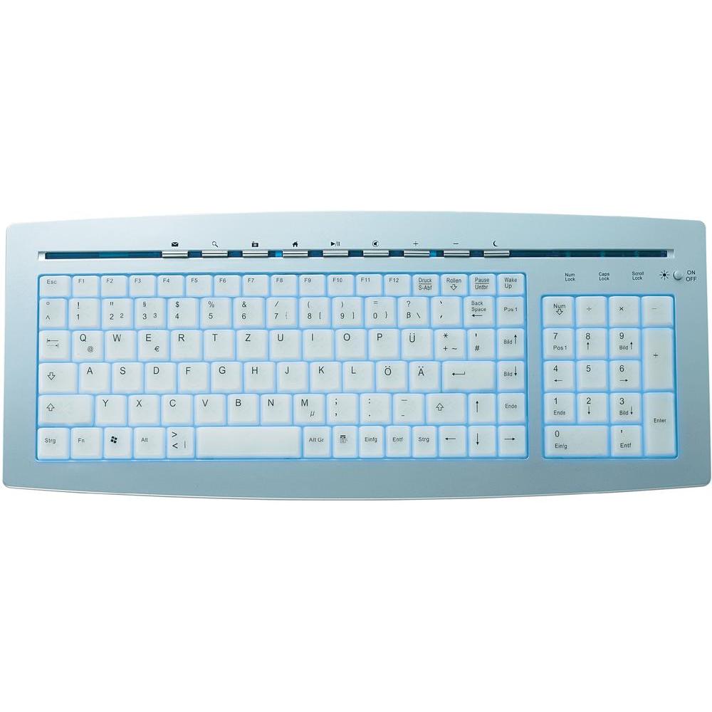 USB keyboard Silver Backlit