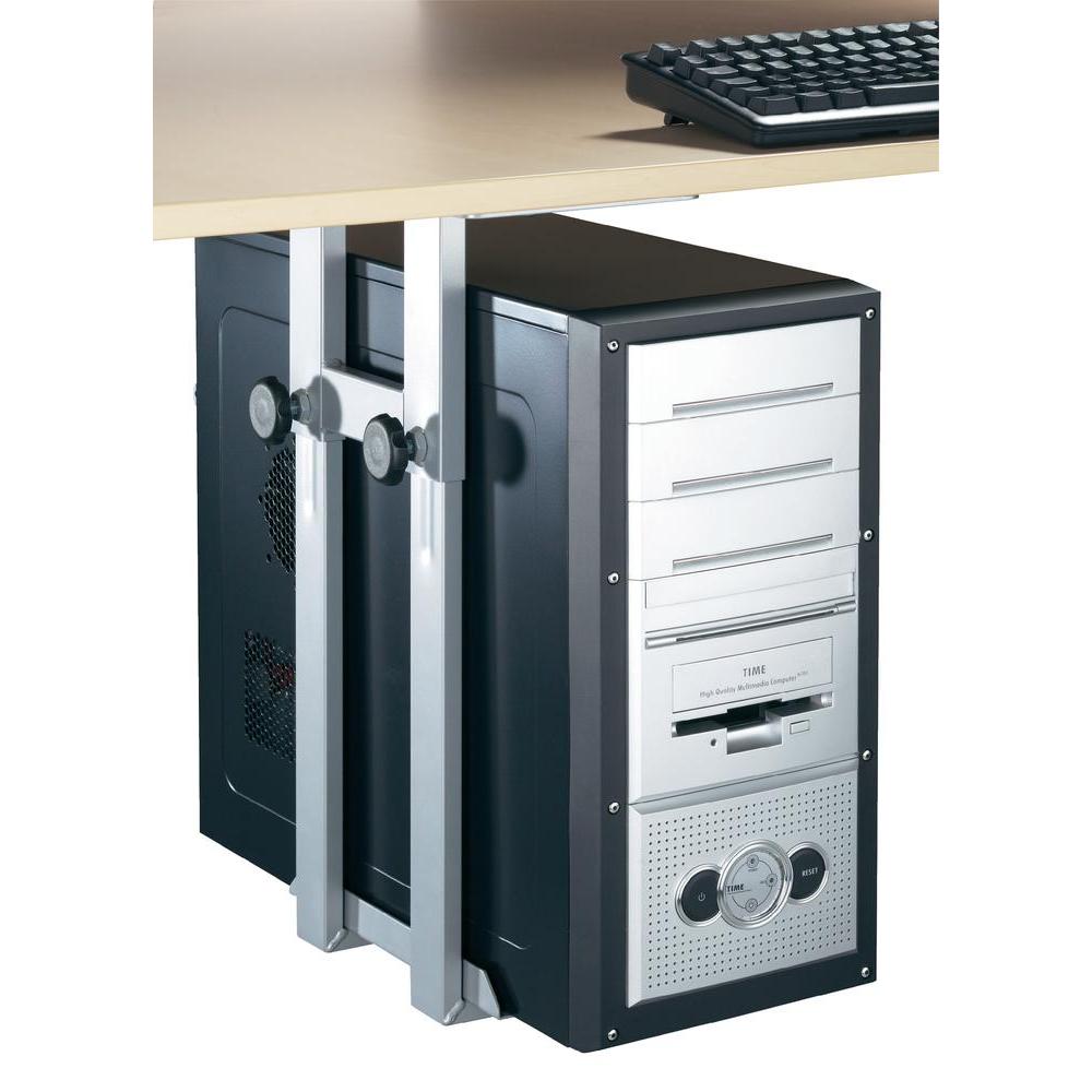 Under Desk Computer Tower Holder Silver